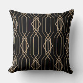 アールデコブラック&金ゴールドランバーピロー クッション (正面)