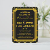 アールデコブラック&金ゴールドリハーサルディナー 招待状 (スタンド正面)