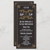 アールデコブラック&金ゴールドヴィンテージウェディングプログラム プログラム (正面/裏面)