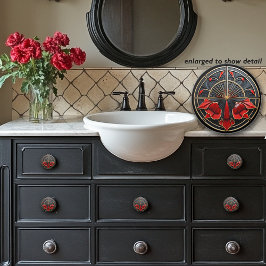 アールデコブラック、金ゴールド、レッドアールヌーボー セラミックノブ