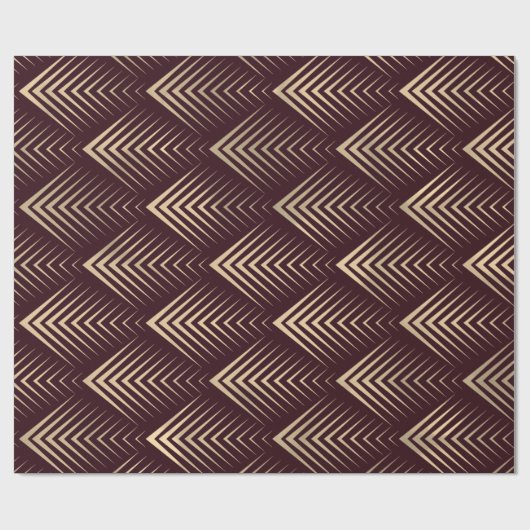 アールデコブルゴーニュ金ゴールド黄色はかりで測幾何学 ラッピングペーパー (フラット)