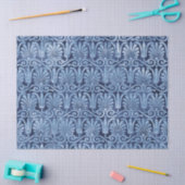 アールデコブルーファンとスクロールワークの切り離し 薄葉紙 (クラフト)