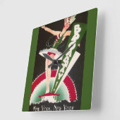 アールデコブロードウェイニューヨーククロック スクエア壁時計 (傾斜)