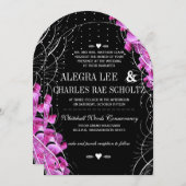 アールデコヘイルームスイートピーオンブラック結婚ズ 招待状 (正面/裏面)