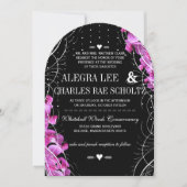 アールデコヘイルームスイートピーオンブラック結婚ズ 招待状 (正面)