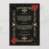 アールデコベガストランプのポーカー結婚ズアコモデーション エンクロージャーカード (正面)