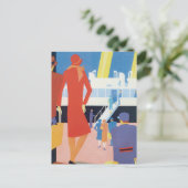 アールデコベルギーフェリーポスター ポストカード (スタンド正面)