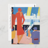 アールデコベルギーフェリーポスター ポストカード (正面/裏面)