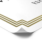 アールデコホワイトと金ゴールドゲストブックサイン18x24 ポスター (角)