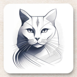 アールデコホワイトキャットコースターセット コースター