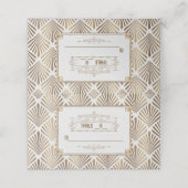 アールデコホワイトギャツビー結婚1920年代のテーブル番号 プレイスカード (外部開封)