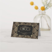 アールデコホワイトギャツビー結婚1920年代のテーブル番号 プレイスカード (裏面)