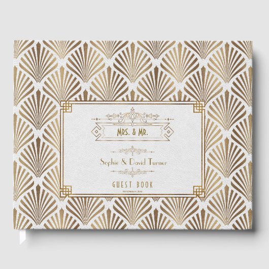 アールデコホワイトギャツビー1920結婚年代 ゲストブック (正面)