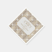 アールデコホワイトギャツビー1920結婚年代 スタンダードカクテルナプキン (角)