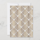 アールデコホワイトギャツビー1920s婚約パーティ 招待状 (裏面)