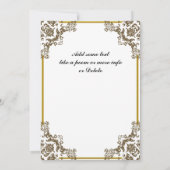 アールデコホワイト50番目の誕生日招待状 招待状 (裏面)