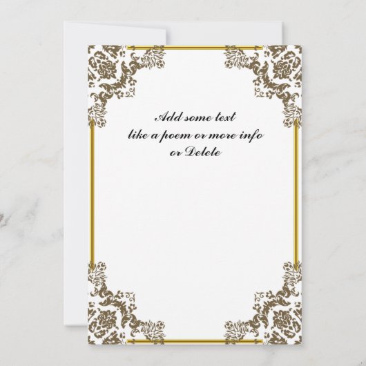 アールデコホワイト50番目の誕生日招待状 招待状 (裏面)