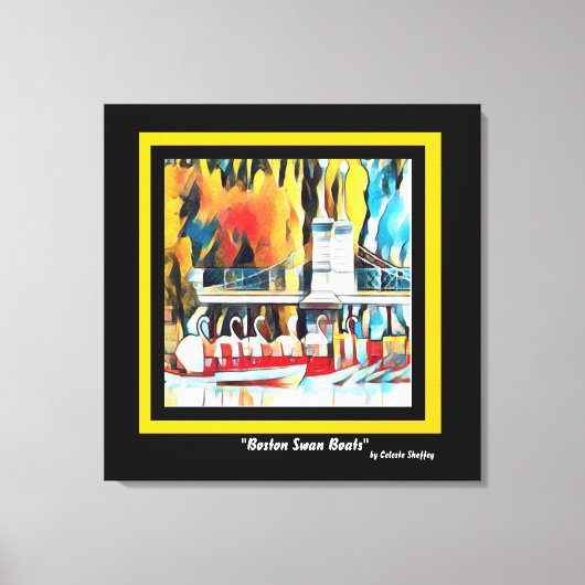 アールデコボストンスワンボーツ キャンバスプリント (正面)