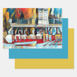 アールデコボストンスワンボーツ ラッピングペーパーシート