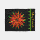 アールデコポインセチアWOW (パーソナライズされた) フリースブランケット (正面(横))