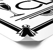 アールデコポップ・アートのフィズンインク色変化B/G ポスター (角)