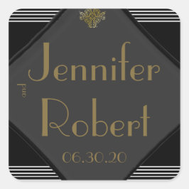 アールデコポ結婚ス封筒用シール スクエアシール