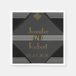 アールデコポ結婚ースナプキン スタンダードカクテルナプキン