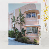 アールデコマイアミビーチ誕生日グリーティングカード カード (黄色い花)