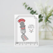 アールデコマイクおよび送信機QSL ポストカード (スタンド正面)