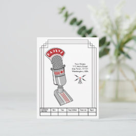 アールデコマイクおよび送信機QSL ポストカード