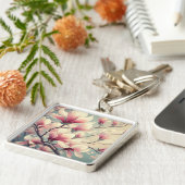 アールデコマグノリア花キーチェーン キーホルダー (側面)