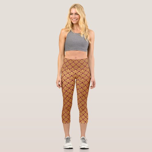 アールデコマーメはかりで測ード – マゼンタ カプリレギンス (正面)