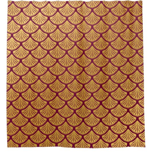 アールデコマーメはかりで測ード – マゼンタ シャワーカーテン (正面)