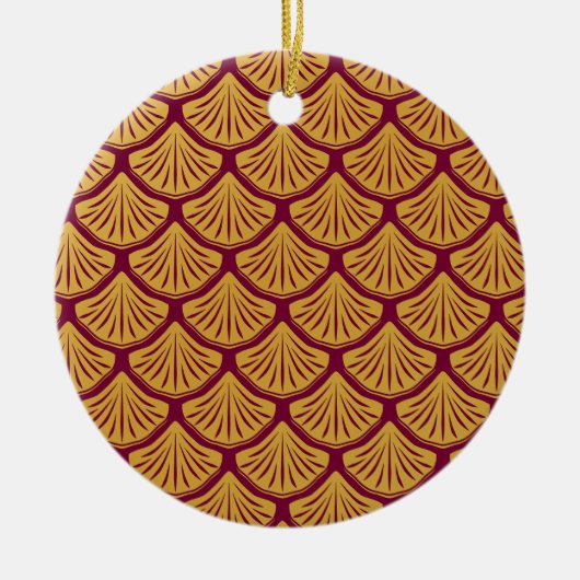 アールデコマーメはかりで測ード – マゼンタ セラミックオーナメント (正面)