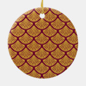 アールデコマーメはかりで測ード – マゼンタ セラミックオーナメント (裏面)