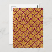 アールデコマーメはかりで測ード – マゼンタ ポストカード (正面/裏面)