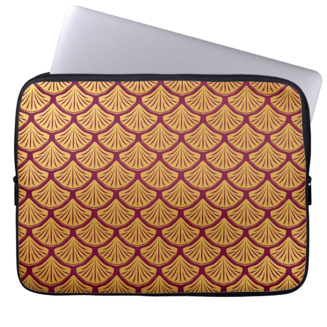 アールデコマーメはかりで測ード – マゼンタ ラップトップスリーブ (正面)