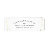 アールデコミニマル金ゴールド幾何学的差出人住所 ラベル (正面)