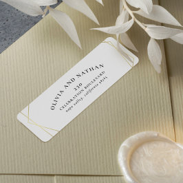 アールデコミニマル金ゴールド幾何学的差出人住所 ラベル