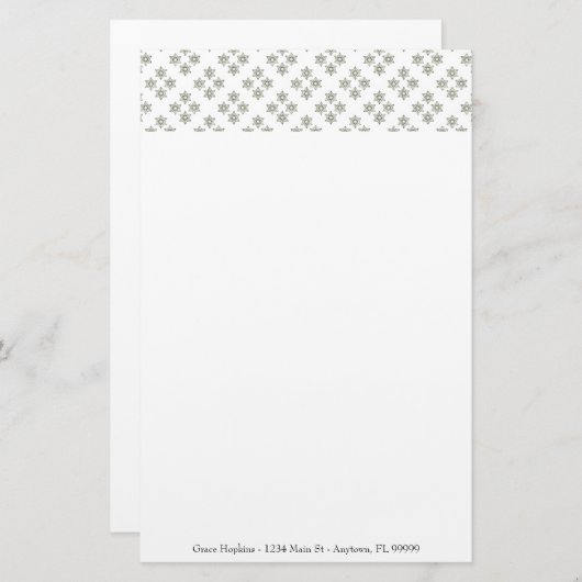 アールデコミニ星パーソナライズされた文房具 便箋 (正面/裏面)