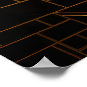 アールデコミュージックホール，パープル，金ゴールド，ブラック ポスター (角)