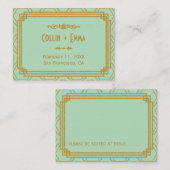 アールデコミント結婚座席表 プレイスカード (正面/裏面)