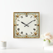 アールデコミント スクエア壁時計 (ホーム)