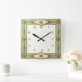 アールデコミント スクエア壁時計 (ホーム)