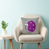 アールデコムーンと星 – アメジストパープル&シルバー クッション (椅子)