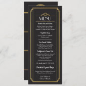 アールデコメニュー金ゴールドブラックウェディング 招待状 (正面/裏面)