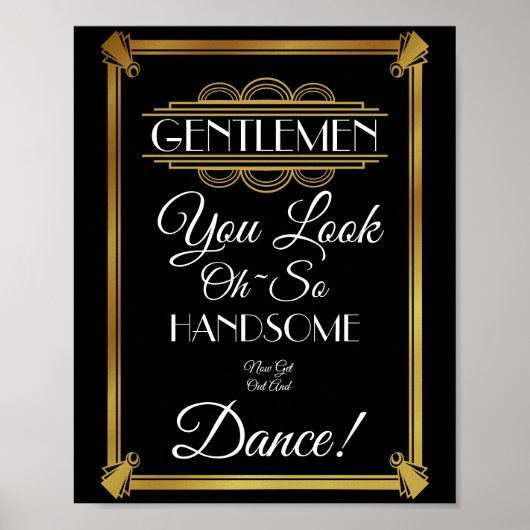 アールデコメンズバスルームの看板 ポスター (正面)