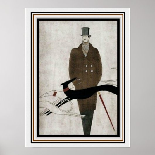 アールデコメンズファッションポスター12 x 16 ポスター (正面)