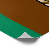 アールデコモダンのファン付き女性 ポスター (角)