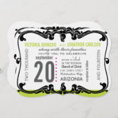 アールデコモダンの招待 招待状 (正面/裏面)